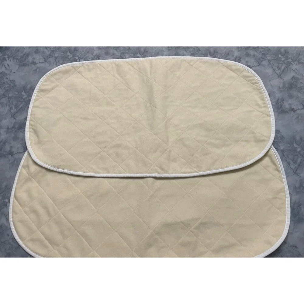 Two Cream Quilted Changing Table Pad Liners